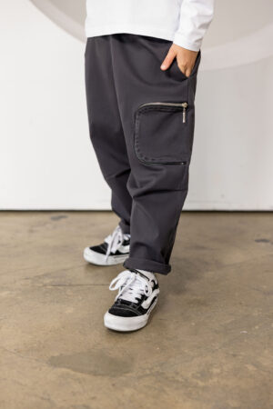 SPODNIE MASHMNIE TKANINOWE SZARE