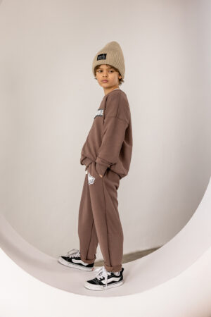 SPODNIE MASHMNIE Z NASZYWKĄ TAUPE