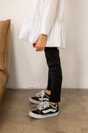 GETRY MASHMNIE Z DZIANINY PRĄŻKOWANEJ CZARNE