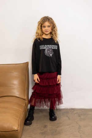 SPÓDNICZKA TIULOWA MASHMNIE BORDOWA