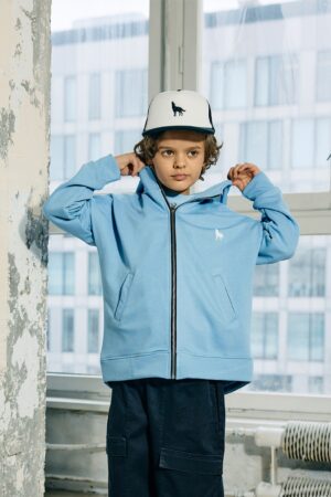 ROZPINANA BLUZA MASHMNIE NIEBIESKA