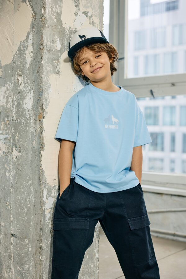 T-SHIRT MASHMNIE NIEBIESKI