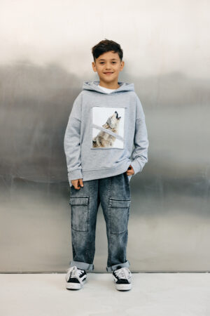 BLUZA Z KAPTUREM MASHMNIE SZARA