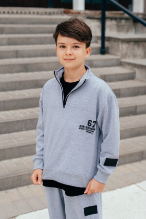 BLUZA SIX SEVEN ZE STÓJKĄ SZARA /AFK 67