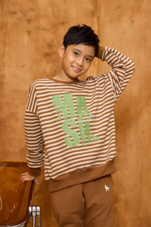 BLUZA MASH W PASKI TOFFI-BEŻOWE/RE:FORM
