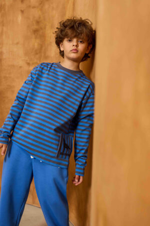 LONGSLEEVE W PASKI GRAFITOWO-NIEBIESKIE /DROP 2 RE:FORM