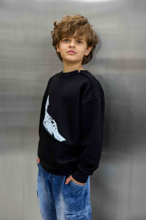 BLUZA WOLF Z PRZECIĘCIEM CZARNA /DROP 2 RE:FORM