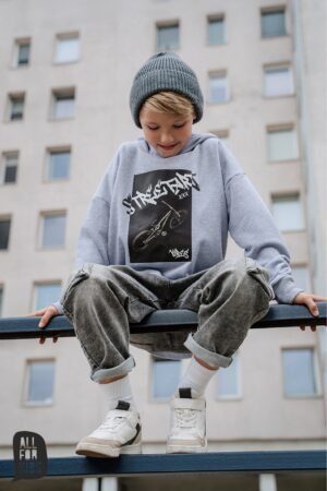 BLUZA KANGURKA SZARY MELANŻ/AFK AUTUMN 26