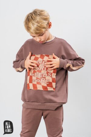 BLUZA Z NASZYWKĄ CZEKOLADOWA/AFK AUTUMN 26
