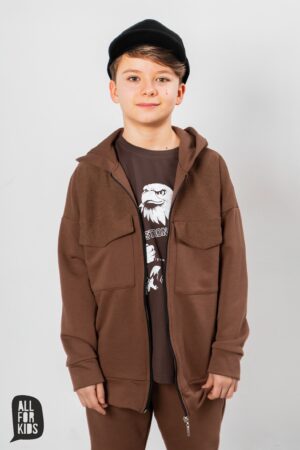 BLUZA Z KIESZENIAMI BRĄZOWA/AFK AUTUMN 2 26